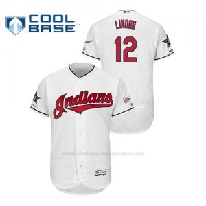 Camiseta Beisbol Hombre Cleveland Indians Francisco Lindor 2019 All Star Game Flex Base Blanco