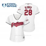 Camiseta Beisbol Mujer Cleveland Indians Corey Kluber 2019 All Star Game Patch Cool Base Blanco