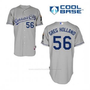Camiseta Beisbol Hombre Kansas City Royals Greg Holland 56 Gris Cool Base