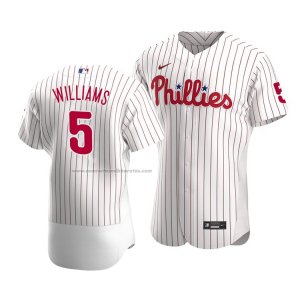 Camiseta Beisbol Hombre Philadelphia Phillies Nick Williams Autentico Primera Blanco
