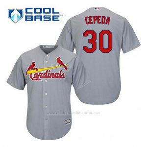 Camiseta Beisbol Hombre St. Louis Cardinals Orlando Cepeda 30 Gris Cool Base