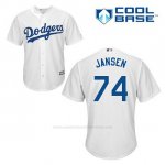 Camiseta Beisbol Hombre Los Angeles Dodgers Kenley Jansen 74 Blanco 1ª Cool Base