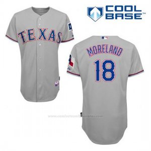 Camiseta Beisbol Hombre Texas Rangers Mithch Moreland 18 Gris Cool Base