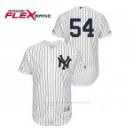 Camiseta Beisbol Hombre New York Yankees Aroldis Chapman 150th Aniversario Patch Flex Base Blanco