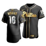 Camiseta Beisbol Hombre Philadelphia Phillies Mickey Moniak Golden Edition Autentico Negro