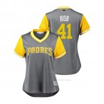 Camiseta Beisbol Mujer San Diego Padres Robbie Erlin 2018 Llws Players Weekend Bob Gris