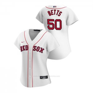Camiseta Beisbol Mujer Boston Red Sox Mookie Betts 2020 Replica Primera Blanco