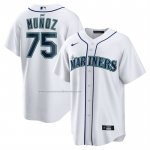 Camiseta Beisbol Hombre Seattle Mariners Andres Munoz Primera Replica Blanco