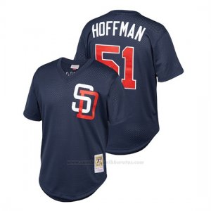 Camiseta Beisbol Hombre San Diego Padres Trevor Hoffman Cooperstown Collezione Mesh Batting Practice Azul