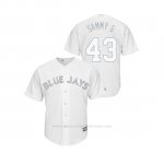 Camiseta Beisbol Hombre Toronto Blue Jays Sam Gaviglio 2019 Players Weekend Replica Blanco