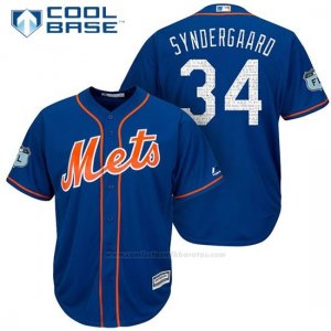 Camiseta Beisbol Hombre New York Mets Noah Syndergaard 2017 Entrenamiento de Primavera Cool Base Jugador