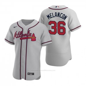 Camiseta Beisbol Hombre Atlanta Braves Mark Melancon Autentico 2020 Road Gris