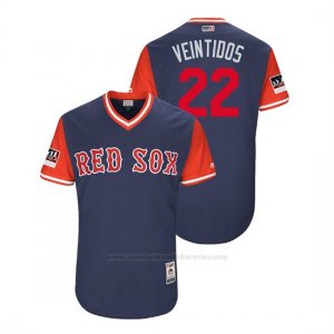 Camiseta Beisbol Hombre Boston Rojo Sox Rick Porcello 2018 Llws Players Weekend Veintidos Azul