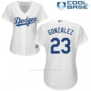 Camiseta Beisbol Mujer Los Angeles Dodgers Adrian Gonzalez Cool Base Blanco