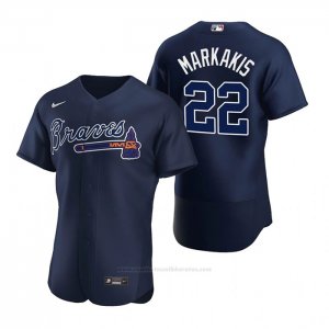 Camiseta Beisbol Hombre Atlanta Braves Nick Markakis Autentico 2020 Alterno Azul