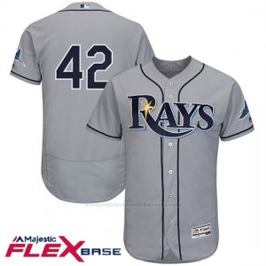 Camiseta Beisbol Hombre Tampa Bay Rays Jackie Robinson Gris Flex Base