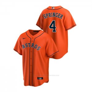 Camiseta Beisbol Hombre Houston Astros George Springer Replica Alterno Naranja