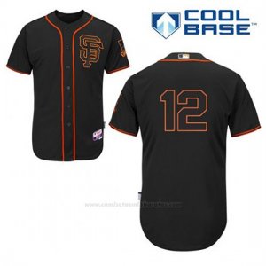 Camiseta Beisbol Hombre San Francisco Giants Joe Panik 12 Negro Alterno Cool Base