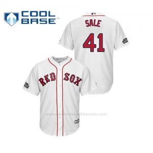 Camiseta Beisbol Hombre Boston Red Sox Chris Sale Cool Base 2019 London Series Blanco