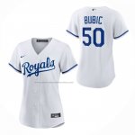 Camiseta Beisbol Mujer Kansas City Royals Kris Bubic Primera Replica Blanco Camiseta Beisbol Mujer Kansas City Royals Kris Bubic Primera Replica Blanco