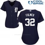 Camiseta Beisbol Mujer Detroit Tigers 32 Michael Fulmer Azul Cool Base