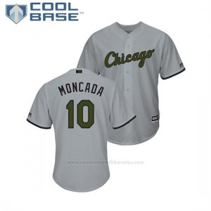 Camiseta Beisbol Hombre Chicago White Sox Yoan Moncada 2018 Dia de los Caidos Cool Base Gris