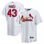 Camiseta Beisbol Hombre St. Louis Cardinals Pedro Pages Primera Replica Blanco
