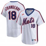 Camiseta Beisbol Hombre New York Mets Darryl Strawberry Throwback Cooperstown Collection Limited Blanco