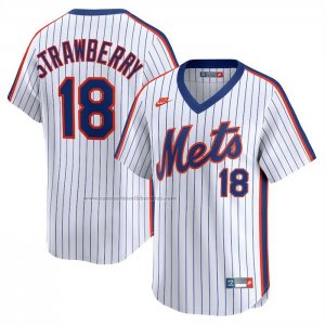 Camiseta Beisbol Hombre New York Mets Darryl Strawberry Throwback Cooperstown Collection Limited Blanco