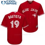 Camiseta Beisbol Hombre Toronto Blue Jays 19 Jose Bautista Scarlet 2017 Cool Base