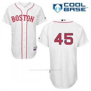 Camiseta Beisbol Hombre Boston Red Sox 45 Pedro Martinez Blanco Alterno 1ª Cool Base