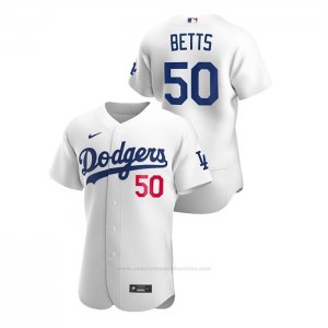 Camiseta Beisbol Hombre Los Angeles Dodgers Mookie Betts Authentic 2020 Primera Blanco