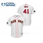 Camiseta Beisbol Hombre Boston Red Sox Chris Sale 2019 Gold Program Cool Base Blanco
