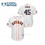 Camiseta Beisbol Hombre Houston Astros Gerrit Cole 2019 Postseason Cool Base Blanco