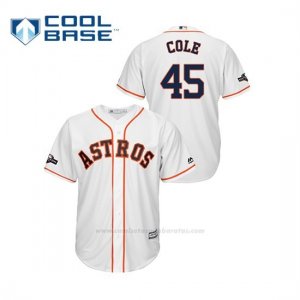 Camiseta Beisbol Hombre Houston Astros Gerrit Cole 2019 Postseason Cool Base Blanco