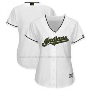 Camiseta Mujer Cleveland Indians Personalizada 2018 Blanco