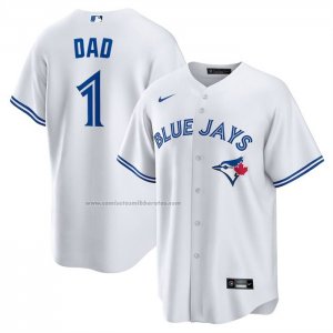 Camiseta Beisbol Hombre Toronto Blue Jays NO 1 Dad Primera Replica Blanco