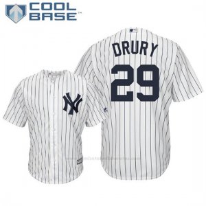 Camiseta Beisbol Hombre New York Yankees Brandon Drury Cool Base 1ª Blanco