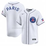 Camiseta Beisbol Hombre Paris Saint Germain 2025 Soccer MLB Limited Blanco
