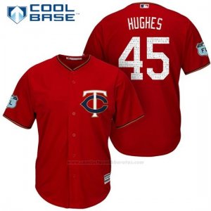 Camiseta Beisbol Hombre Minnesota Twins Phil Hughes Scarlet 2017 Entrenamiento de Primavera Cool Base Jugador