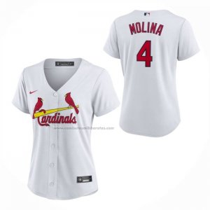 Camiseta Beisbol Mujer St. Louis Cardinals Yadier Molina Primera Replica Blanco