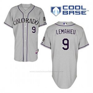 Camiseta Beisbol Hombre Colorado Rockies Dj Lemahieu 9 Gris Cool Base