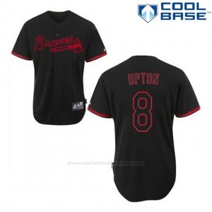 Camiseta Beisbol Hombre Atlanta Braves 10 Chipper Jones Black Fashion Cool Base