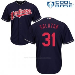 Camiseta Beisbol Hombre Cleveland Indians Danny Salazar 31 Negro Autentico Coleccion Cool Base