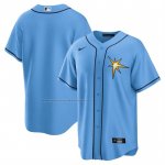 Camiseta Beisbol Hombre Tampa Bay Rays Entrenamiento Replica Azul Claro