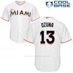 Camiseta Beisbol Hombre Miami Marlins Marcell Ozuna Blanco Autentico Coleccion Cool Base