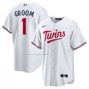 Camiseta Beisbol Hombre Minnesota Twins NO 1 Groom Primera Replica Blanco