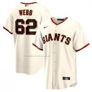 Camiseta Beisbol Hombre San Francisco Giants Logan Webb Replica Blanco