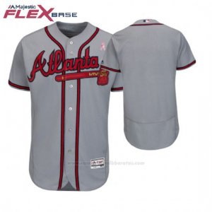 Camiseta Beisbol Hombre Atlanta Braves Gris 2018 Dia de la Madre Flex Base