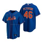 Camiseta Beisbol Hombre New York Mets David Peterson Replica Azul